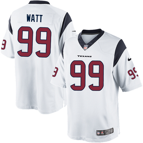 Men's Limited J.J. Watt Nike Jersey White Road - #99 NFL Houston Texans